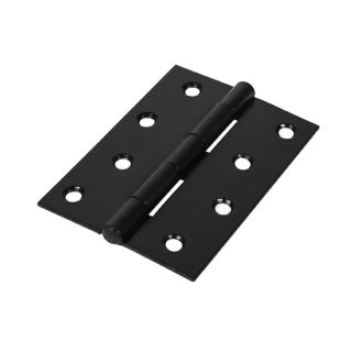 100x70  Butt Hinge Fixed Pin BLACK (pair) 434401P