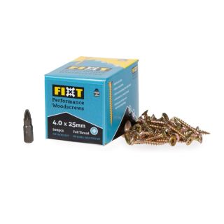 4.0 x 25  Fixt Performance Wood Screw FIXT40X025CP  (200)