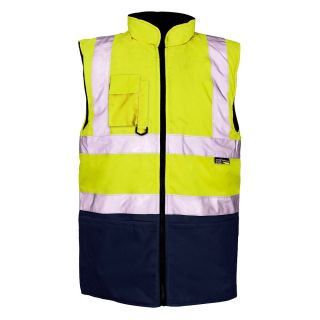 Xpert Hi-Vis 2 Tone Bodywarmer Yellow/Navy S - SHV1014