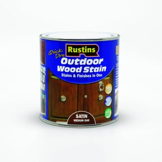 Outdoor Wood Stain Satin Medium Oak 1ltr