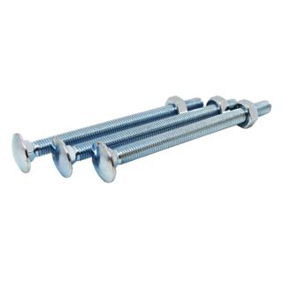 M8x50mm BZP DOME HEAD BOLT WITH NUT