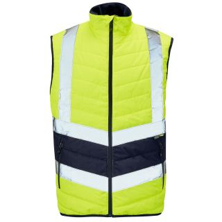 Xpert Hi-Vis 2 Tone Puffer Bodywarmer Yellow/Navy S - SHV1024
