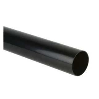 68mm x 4m P/E (Plane End) Round Downpipe Black BR203B