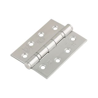 Grade 13 Fire Door Hinge Polished Stainless Steel 101x76mm (pair) - 334457