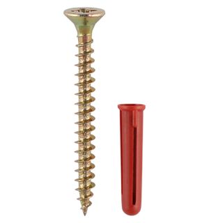 30mm RED PLUG 4.0x40 SCREWS & RED PLUGSD 25no. SRPLUGP