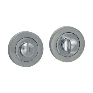 WC Bathroom Thumb Turn & Release Polished & Satin Chrome – 200334