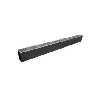 Threshold Luxe Drain 1mtr x 61mm c/w Silver Alum. Grate