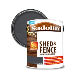 SADOLIN SHED AND FENCE PAINT 5 LITRE - GREY SHADOW