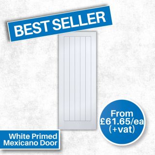 TEXMEX5P33 - Mexicano White Primed Textured Moulded Door 1981x838x35mm