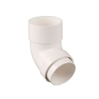 68mm Round Downpipe 112.5° Bend White BR209W