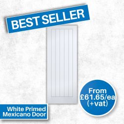 TEXMEX5P33 - Mexicano White Primed Textured Moulded Door 1981x838x35mm