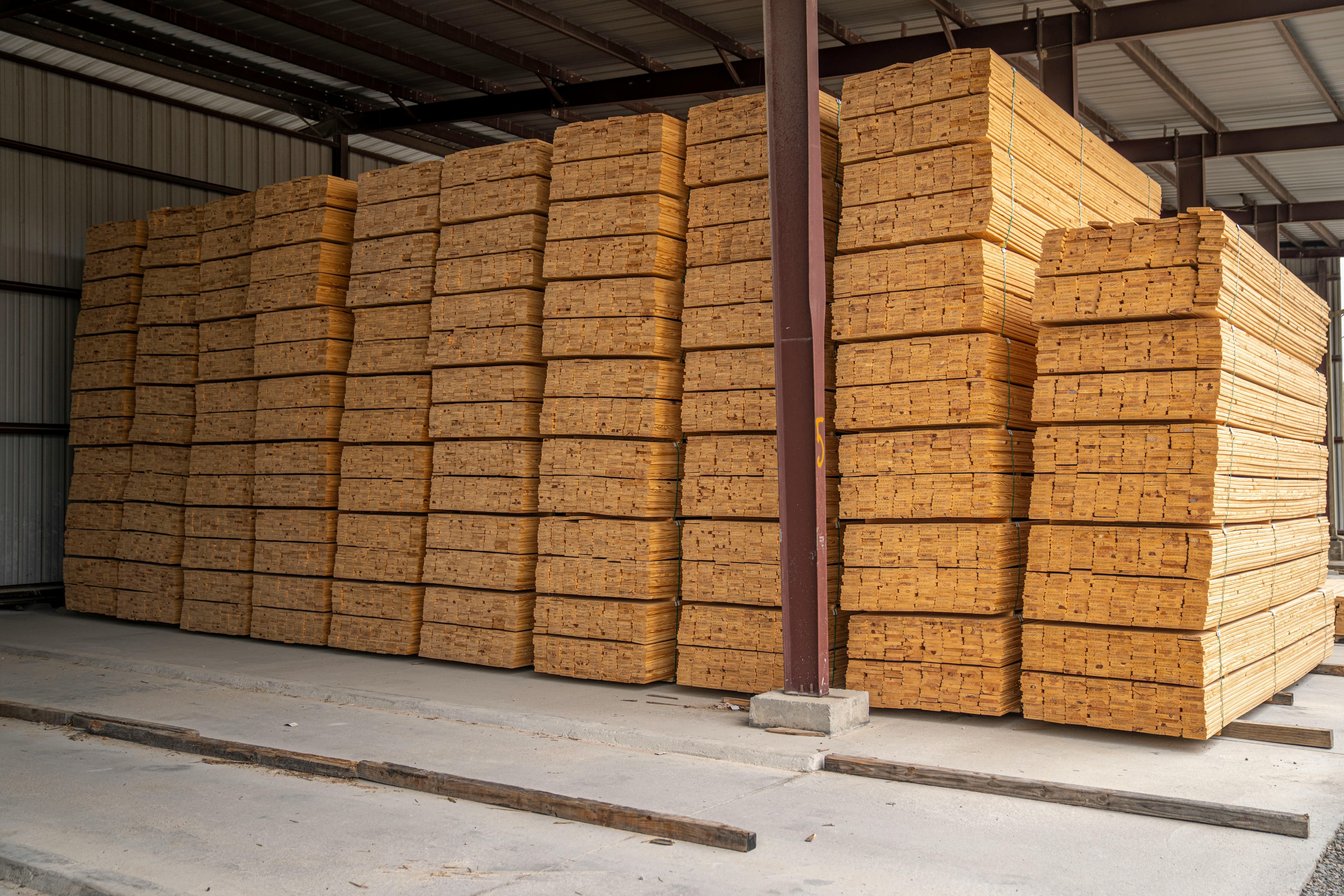 stacks of timber